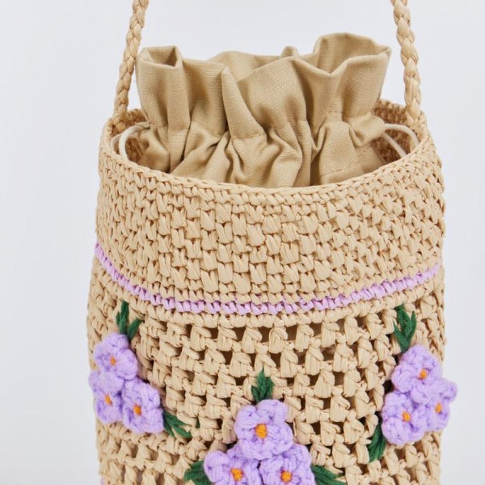 Lala Natural Rafia Embroidery Rattan Bag Lala2b188