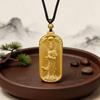 Gold Guanyin Bodhisattva pendant, fashionable and versatile for men and women, daily wear Guanyin necklace, Prajna Guanyin Buddha plaque pendant