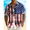Mens Short Sleeve Casual Shirt Vintage Hawaiian Print Loose Fit Streetwear