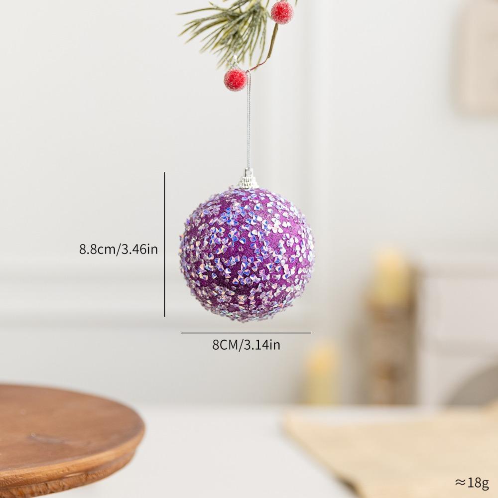 Purple Color Christmas Tree Ornaments Plastic Material Christmas Spheres Holiday Decor