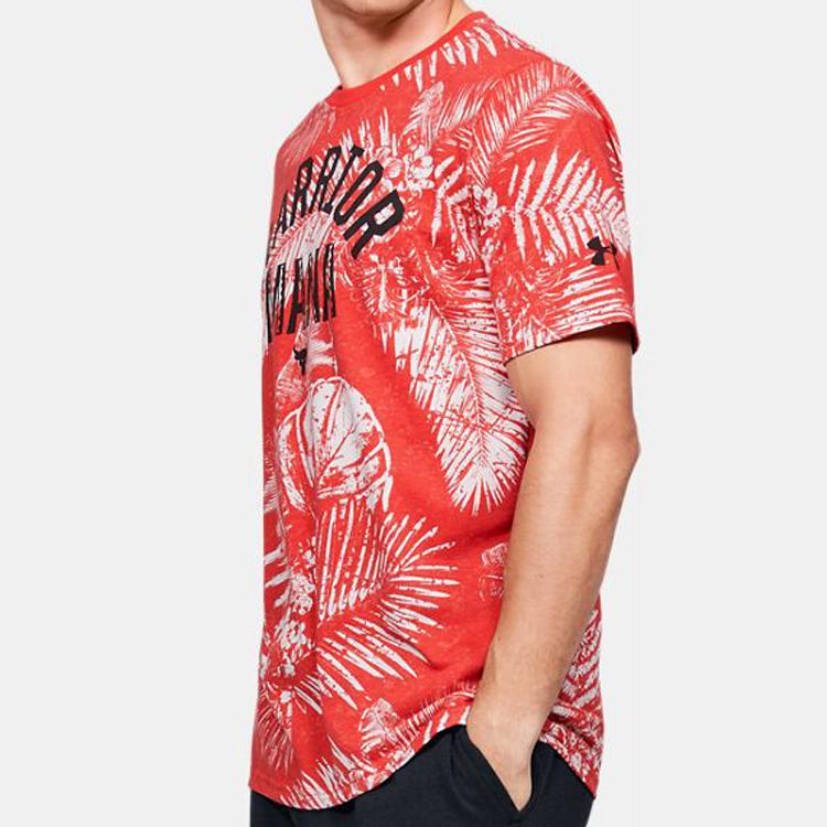 Under Armour Camo Letter T-Shirt Men Tops Red 1351585-608