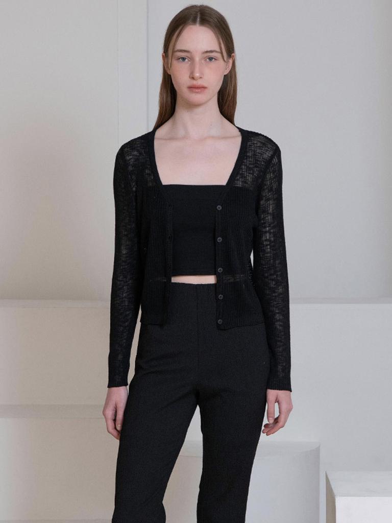 OVEOF Summer Two-Way Cardigan_Black