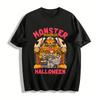 Halloween Monster Pumpkin Zombie Print Casual Crew Neck T-Shirt Pure Cotton T-shirt