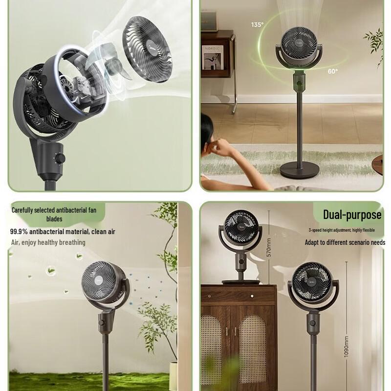 Midea Leiser Luftumwälzventilator mit Reinigungsfunktion