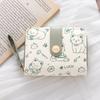 Waterproof Short Student Money Bag Pu Zipper Wallets Key Storage Cute Cat Girls Wallet  Student