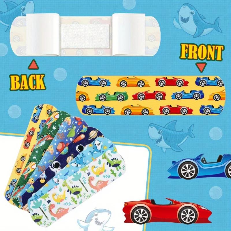 60 Pieces/Set Cartoon Boy Plaster Band Aid Kawaii Wound Patch Finger Skin Dressing Strip Emergency Treatment Adhesive Bandage
