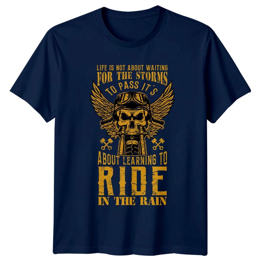 Life Is Not About Waiting Motorcycle Skull Unisexs TShirt Unisexs Graphic Tee