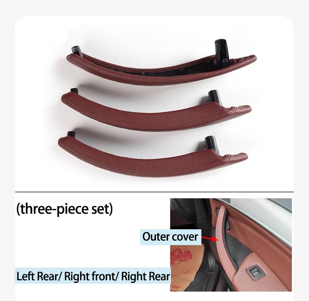 Kyapx5 LHD RHD E70 E71 Upgraded Interior Door Handle with Leather Cover Assembly Full Set For BMW X5 X6 E70 E71 2008-2013