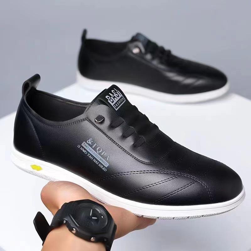 

Men s Business Spring and Summer Business Leather Shoes Soft Sole Casual Shoes Small White Shoes British Bata Pedal Men s Beans Shoes 44