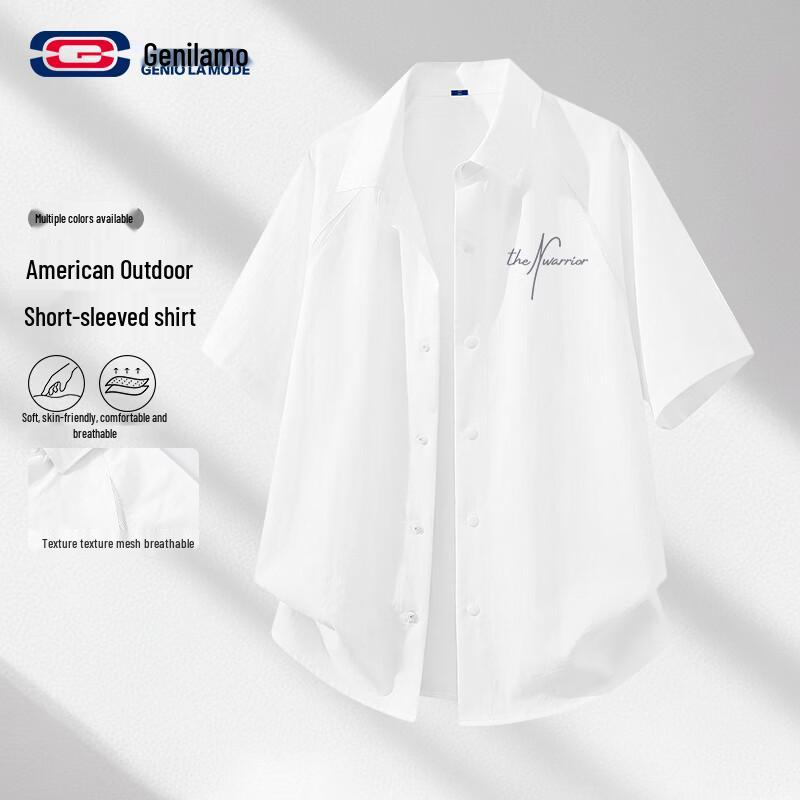 GENIOLAMODE Men s Breathable Mesh Short Sleeve Shirt L