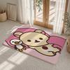Cute Cartoon Rilakkuma Floor Mat Flannel Rug Non Slip Absorbent Soft Washable For Entryway Hallway Bathroom Kitchen Decor