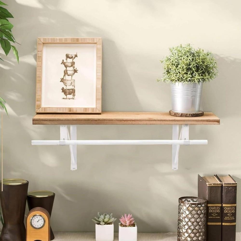 Iron Wardrobe Bracket Heavy-duty Closet Rod Support Hook  For Closet, Bathroom and Kitchen