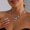 Palm Heart Pendant Necklace Women's Hip-hop Punk Style Accessories