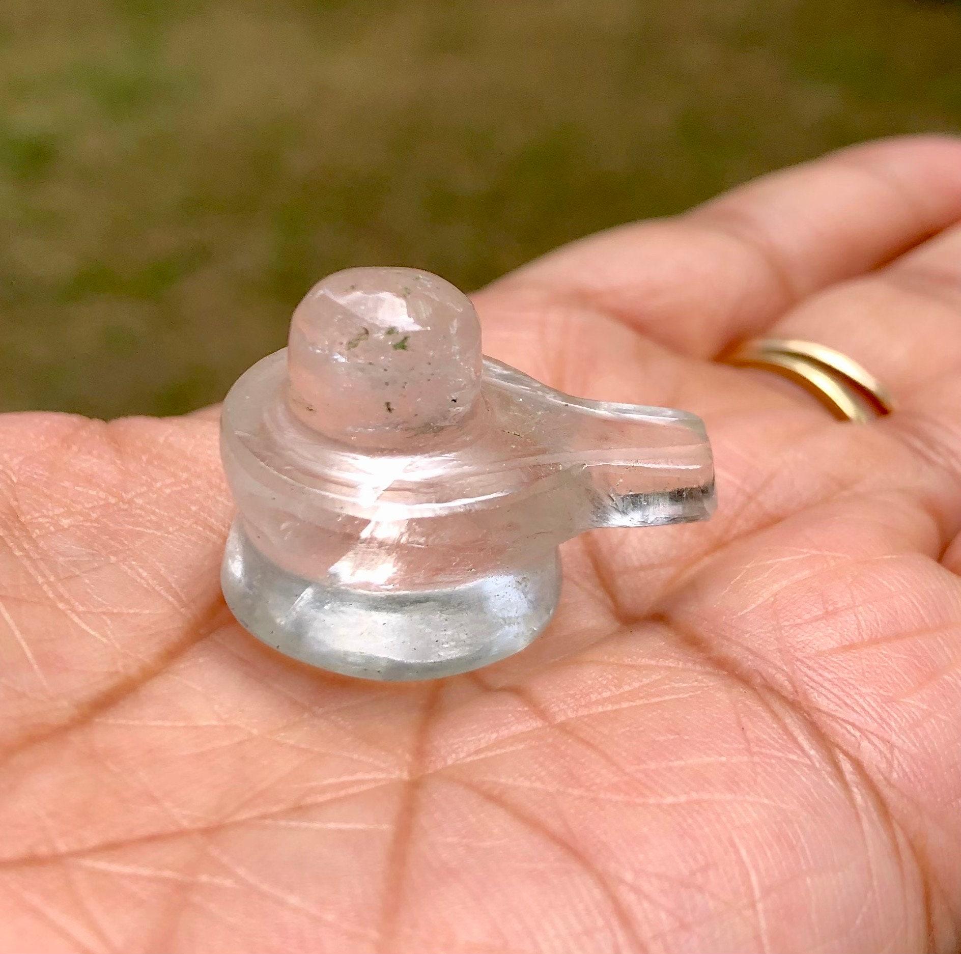 1.1 Inch Natural WHITE CRYSTAL QUARTZ Sphatik Gemstone Shivling Shiv Ling, Handmade Hindu God Shiva Lingam Pooja, Rare Gemstone / Free Ship One Size