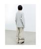 Saendeusaundeu (Unisex) Awning Stripe Long Sleeve T-Shirt Gray