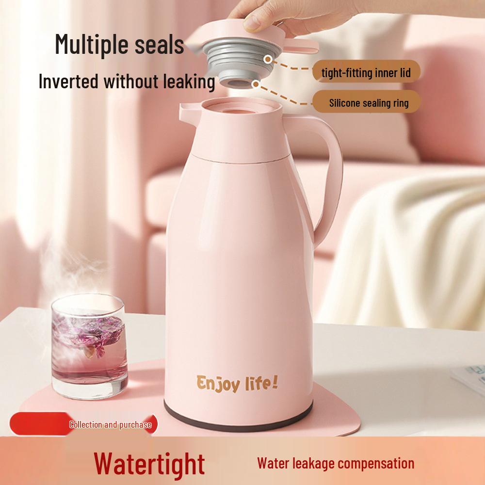 Insulated Water Bottle - Large Capacity Student Dorm Thermos Flask with Silver-Plated Glass Liner