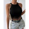 Women's Spring Summer New Elegant Tassel Vest Short Slim Fit Crop Top
