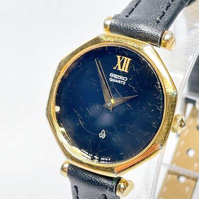 Used 106 SEIKO Ladies Watch Black Dial Quartz 106