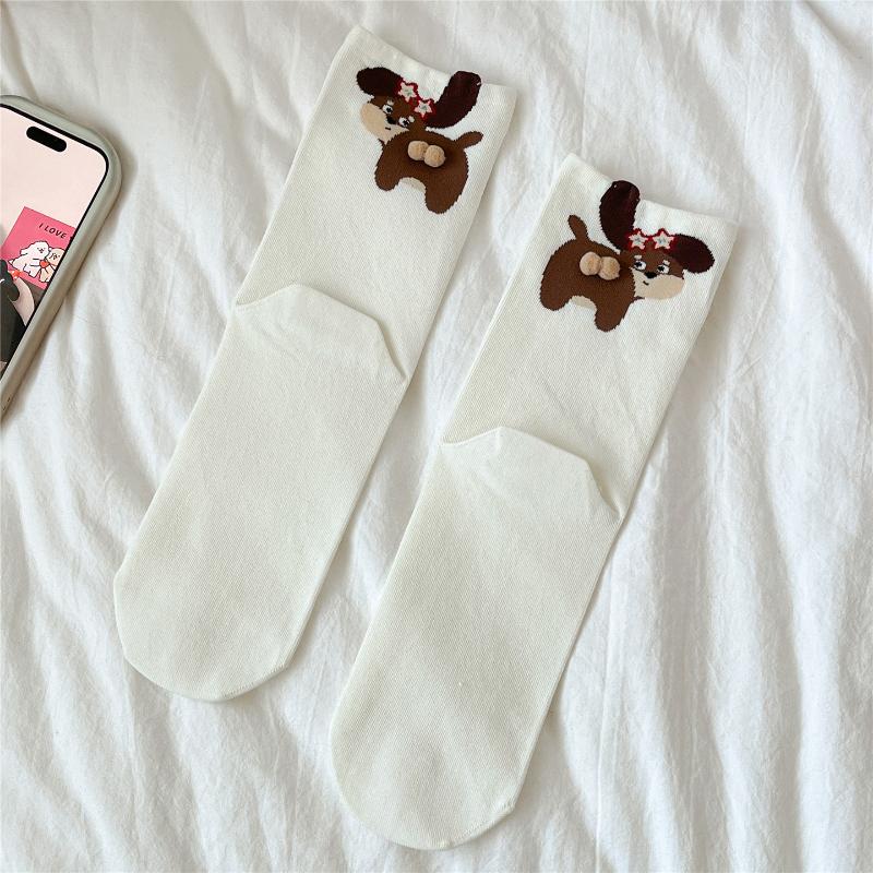 

Quirky Canine Rear Ball Egg Socks; Made from Soft Cotton; Novelty Tube Socks Gifts for Men and Women