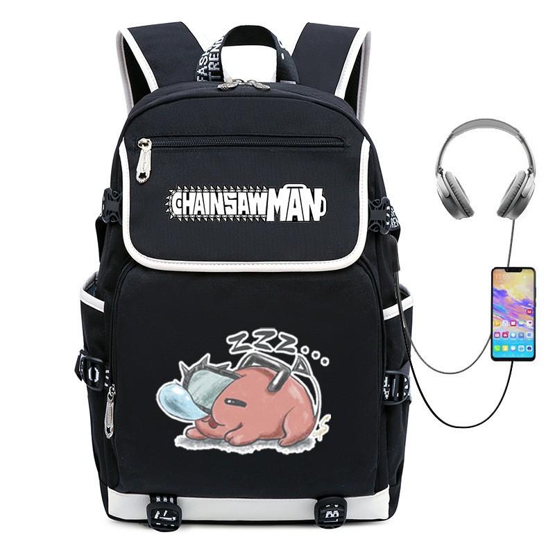 Chainsaw Man Anime Cosplay Backpack School Travel Laptop 14 Inch Oxford Fabric Streetwear Unisex Bag 20-35L