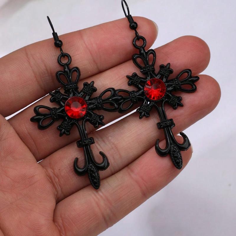 Retro Gothic Crescent Moon & Star Design Earrings For Women