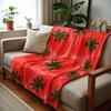 Watercolor Strawberry Soft Flannel Blanket Breathable Warm Throw for Office Car Sofa Kids Room Birthday Xmas Gift