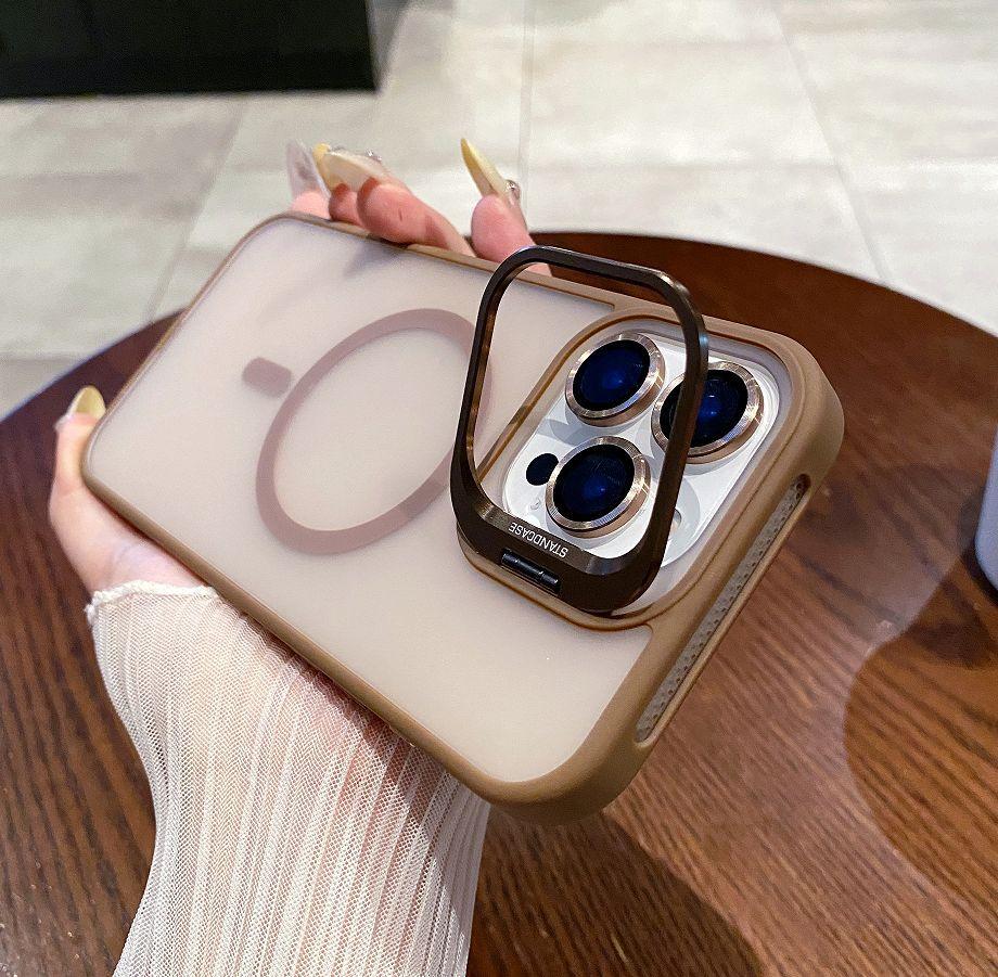 Skin matte mobile phone case iPhone16 metal lens holder magnetic attraction U2 Apple advanced sense 15PRO suitable