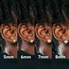 European-American Classic Square Zirconia Stud Earrings: Women's Copper-Plated Four-Prong Ear Jewelry.