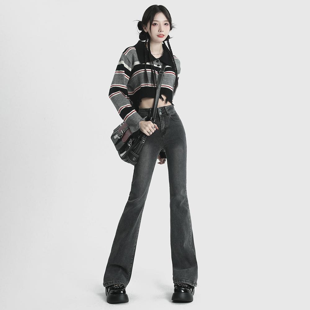 High Waist Flare Jeans For Woman Retro Elastic Sexy Denim Sweatpants Streetwear Fashion Harajuku Jeans Trousers