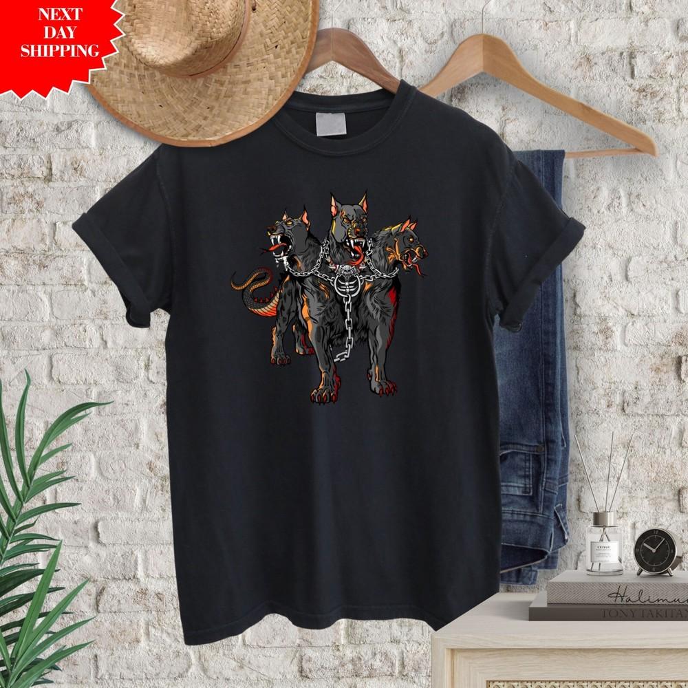 

Футболка Cerberus Monster Hades с принтом, с коротким рукавом, 100% хлопок, унисекс 4XL