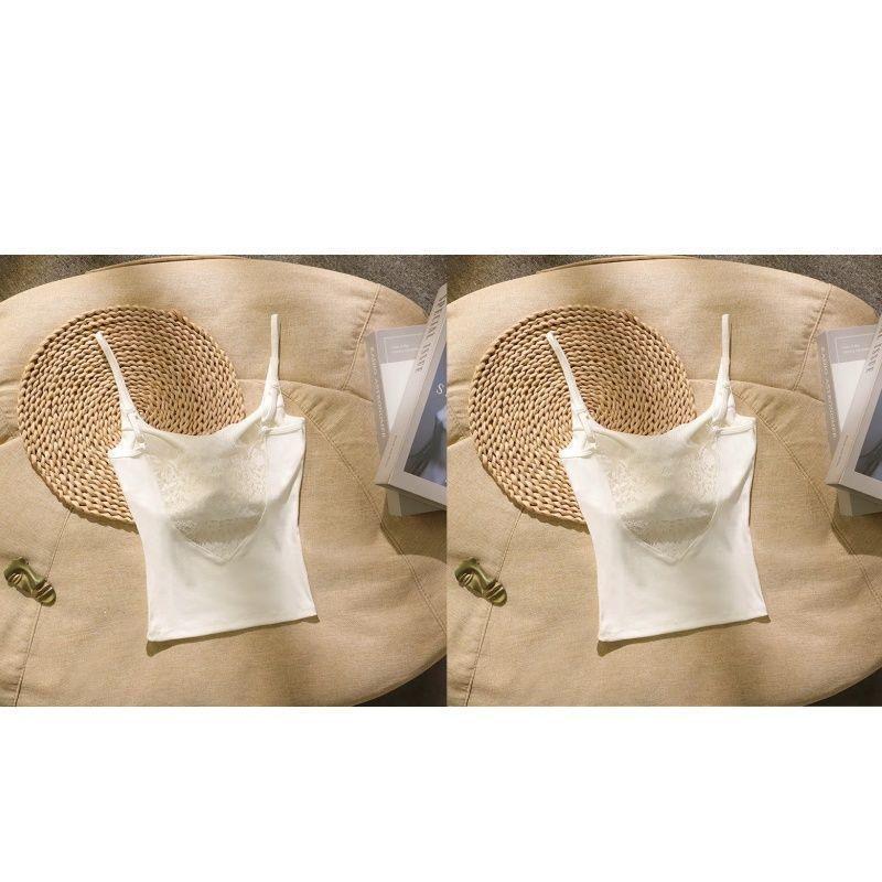Elegantes Camisole mit Spitzeneinsätzen für Damen: Sommer-Top mit Brustpolstern & sexy Rückendesign