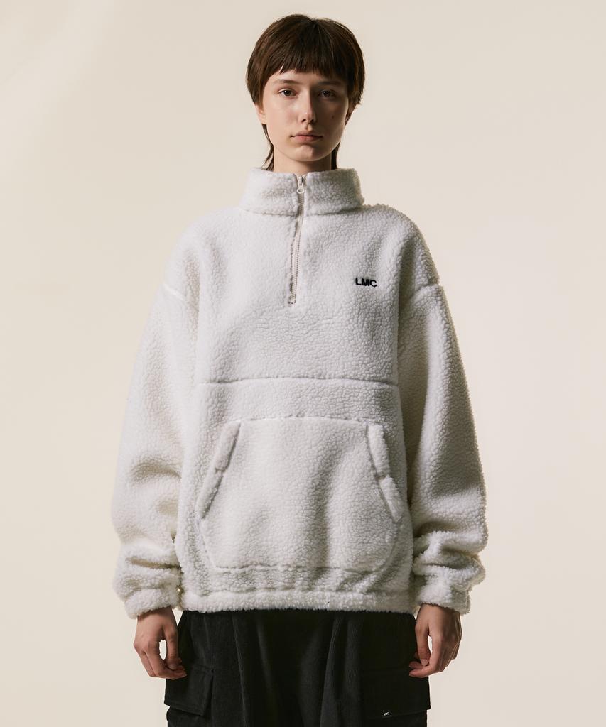Lmc Og Boa Fleece Quarter Zip Pullover Ivory