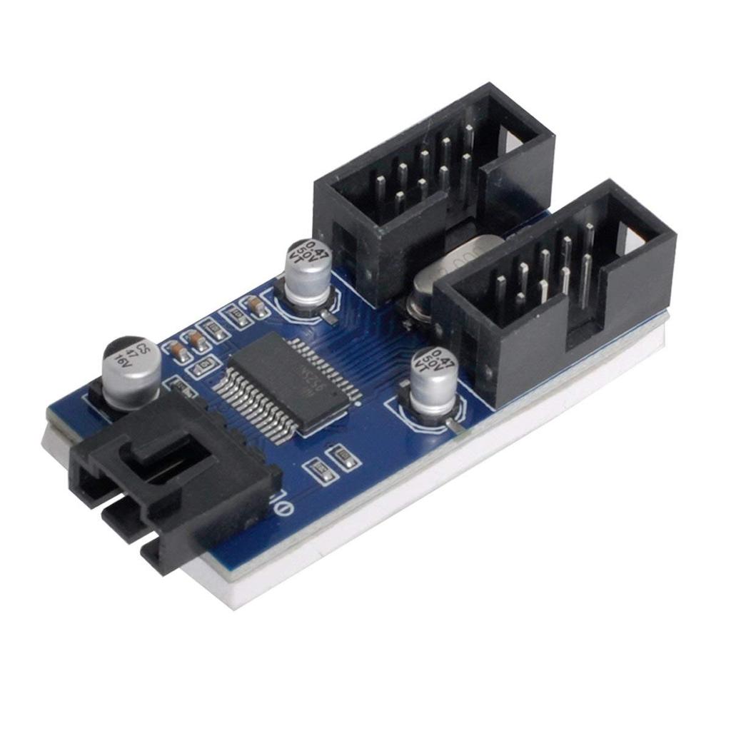Xiwai Motherboard USB Header Female Extension Cable Hub Connector Adapter Port 9-Pin 2.0 1-2 Multi-Liner