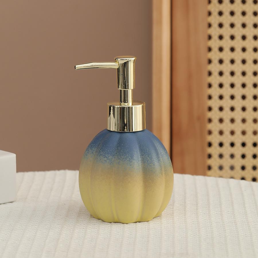 soap dispenser Pumpkin ceramic hand sanitizer bottle shampoo and shower gel press and dispense bottle decoration   dispenser