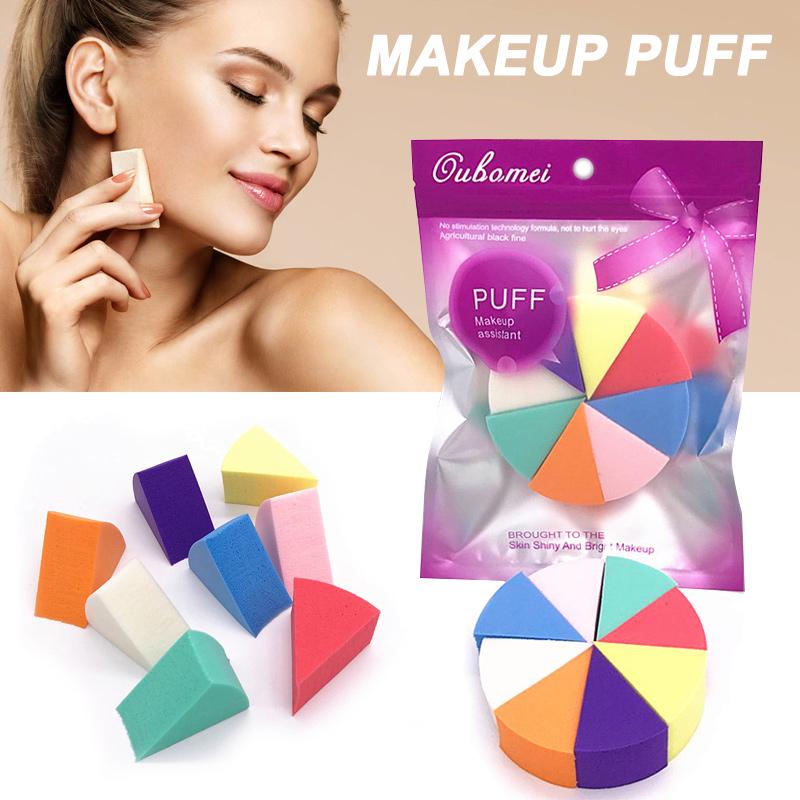Buy 8pcs Powder Puff Triangular Shaped Soft Candy Color Latex Makeup