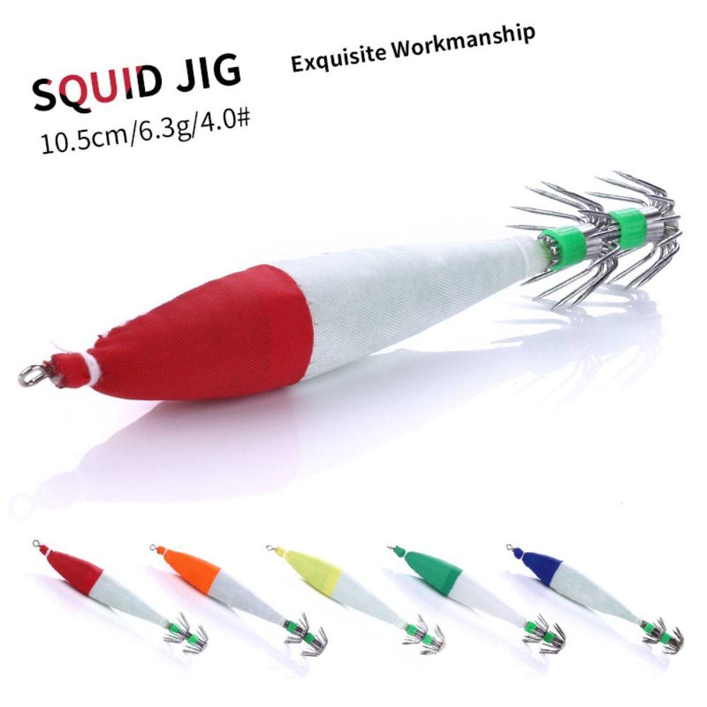 6.3g Wood Shrimp Lure Bright Color Cuttlefish Bait Shrimp Squid Hook Saltwater Fishing Tackle