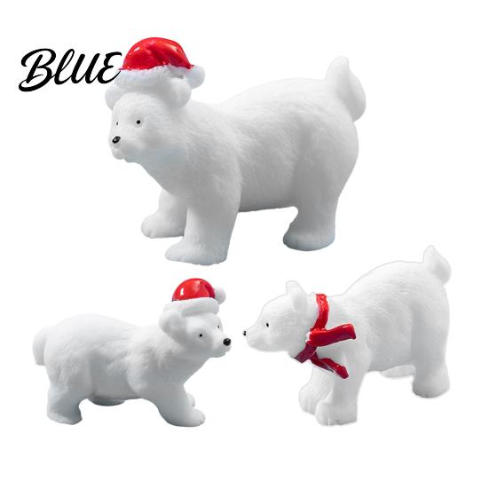 Desktop Garden Decorations Miniature Polar Bear Figurines Durable Synthetic Resin Animal Holiday Landscape Accessories Ornaments Decorative Accents