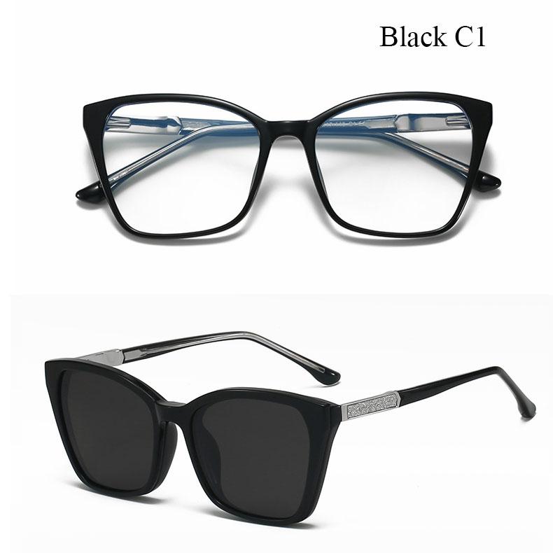 Anti Blue Rays Prescription Computer Glasses with Clip-on Sunglasses