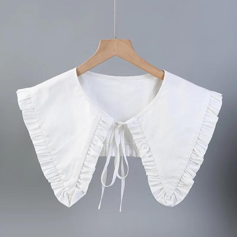 

Милая женская белая блузка с искусственным воротником, кукольный воротник, съемный воротник рубашки, ожерелье с бантом, блузка, топ, аксессуары