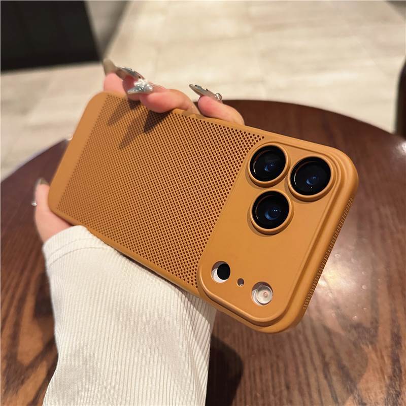 Applicable To iPhone17 Mobile Phone Case Ultra-thin Breathable Heat Dissipation Solid Color Film Apple 16 All-inclusive Lens Matte Protective Case