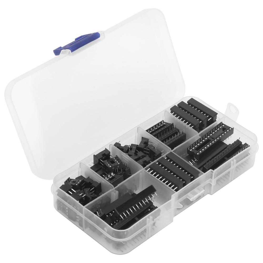 66pcs Solder Type IC Sockets Adapter InLine Package IC Socket Assortment Kit  Circuit Board Assembly