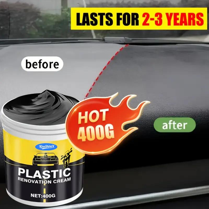 400g Auto Kunststoff Gummi Reparaturcreme Innenraum Restaurations Politur Wachs Anti-Rissbildung Anti-Aging Reifenglanz Leder Sitzpflege für Außen Innenraumverkleidung