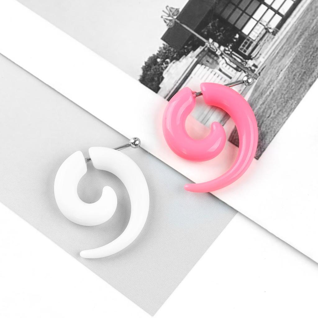 Colorful Acrylic Snail Ear Stretching Plugs 1.6-10mm Fake Cartilage Piercings