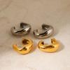 Vintage Gold Color C-Shaped Ear Clip For Women Punk Hip Hop Metal Round Geometric No Piercing Ear Cuff Jewelry Party Gift