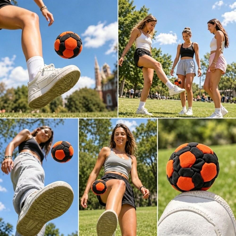 6cm Beginner Juggling Ball Football Shape Footbag Sacks Soft Juggling Balls  Group Playing