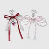 Sweet Ribbon Bowknot Pearls Keychain Charm Fashionable Key Accessory Cuteness Bag Charm Suitable for Keys and Bags
