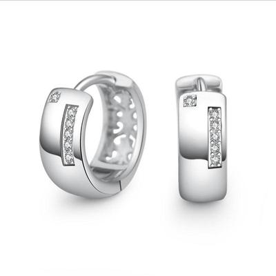 Fashion Lady Sterling 925 Silver Earrings for Women Accessories Charm Zircon Hoop Earring for Girls Jewelry Trendy Ear