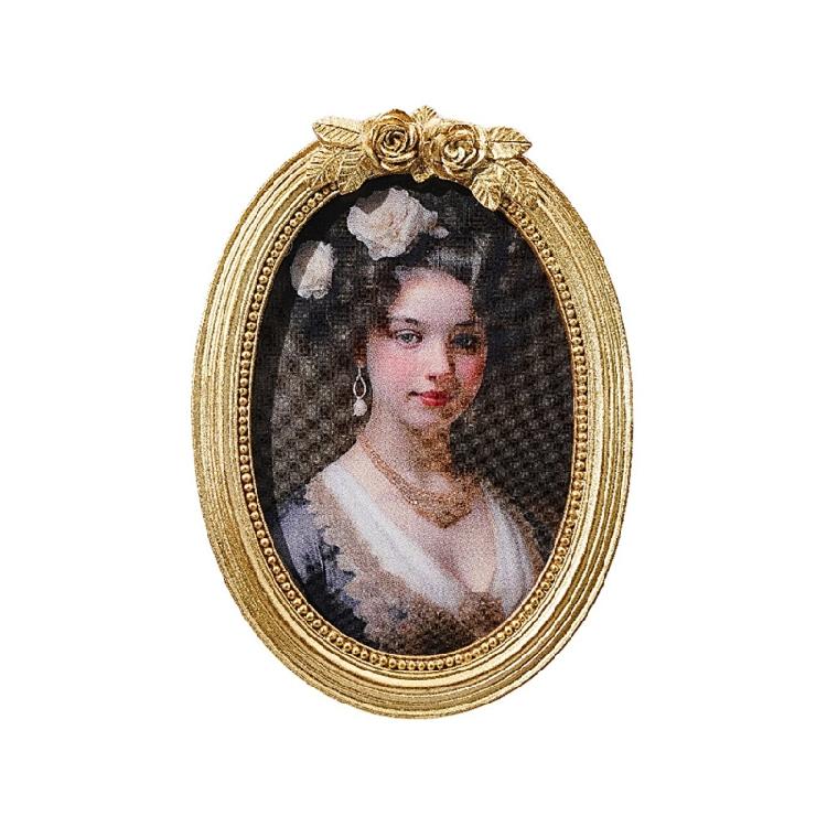 

Antique Oval Picture Frame With Rose Design Resin Photo Frame For Tabletop And Wall Hanging Farmhouses Home Decors Gift 6 inch