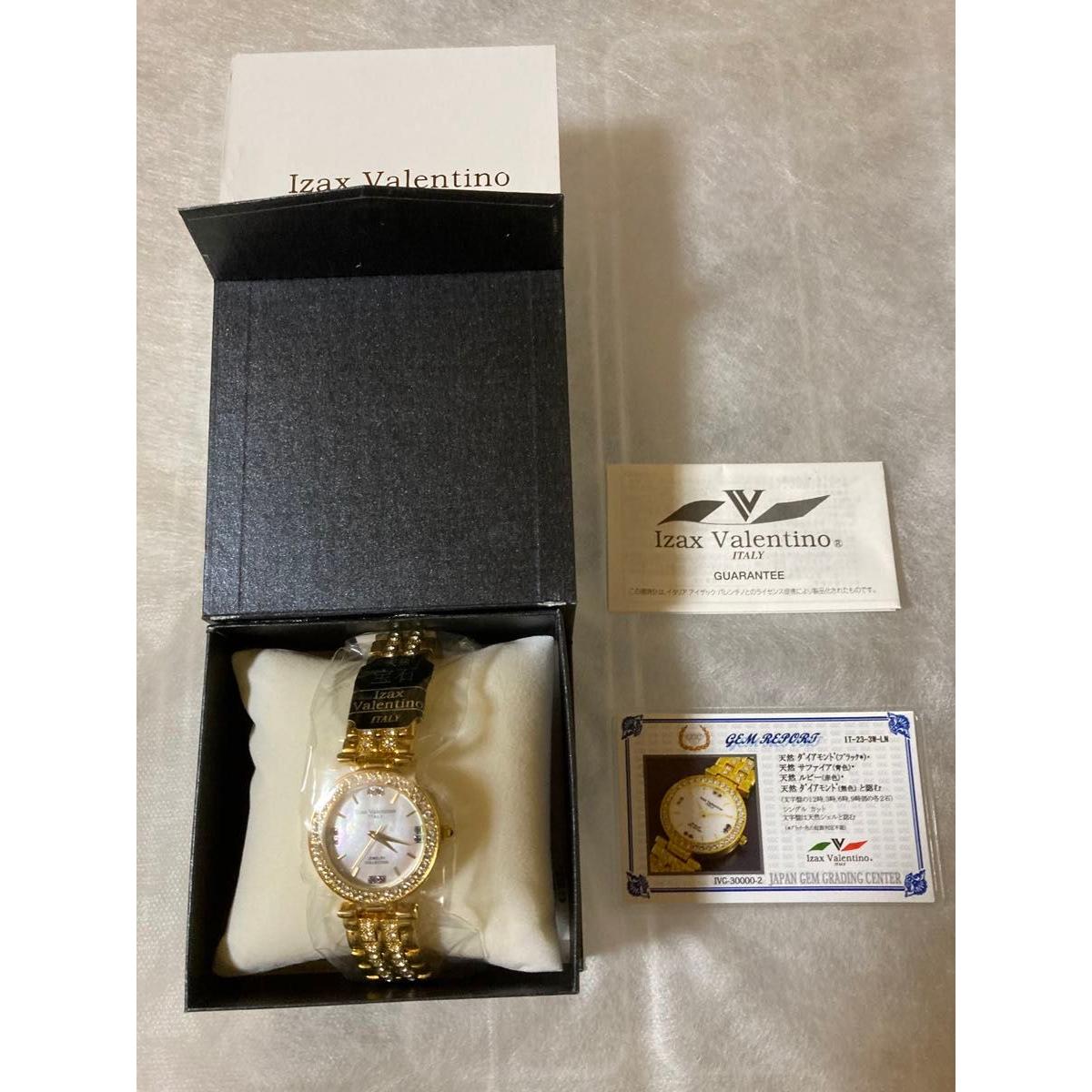 Б/у Рабочий item Новый неиспользованный IZAX VALENTINO I золотой бриллиант сапфир рубин часы унисекс
