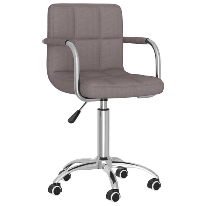 VidaXL Chaise pivotante de bureau Taupe, Tissu